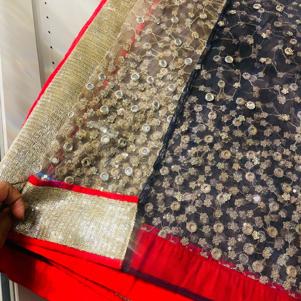 Elegant Red and Gold Saree
